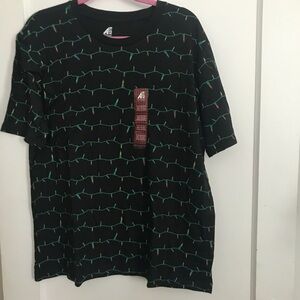 2XL Black Christmas Lights Tee; New with tags